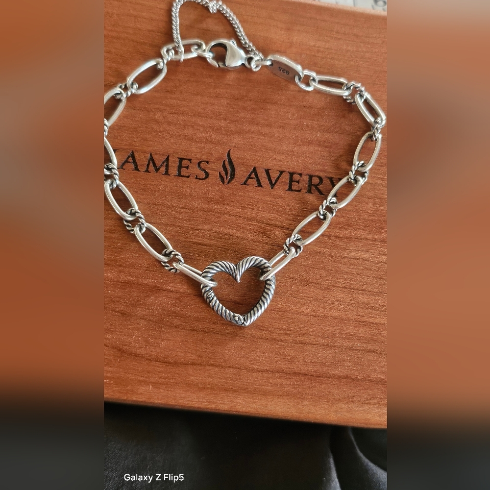 James Avery Changeable Heart Charm Bracelet